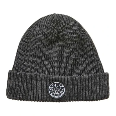 Image of RIP CURL Mens Icons Reg Beanie Hat black Make a statement with our Regular Fit Mid roll