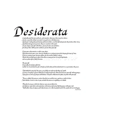 Image of Wee Blue Coo Desiderata Go Placidly Amid Noise Quote Ehrmann Picture Wall Art Print