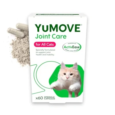Image of YuMOVE Cat Joint Supplement for Cats, with Glucosamine, Chondroitin, Green Lipped Mussel, All Ages and Breeds 60 Capsules