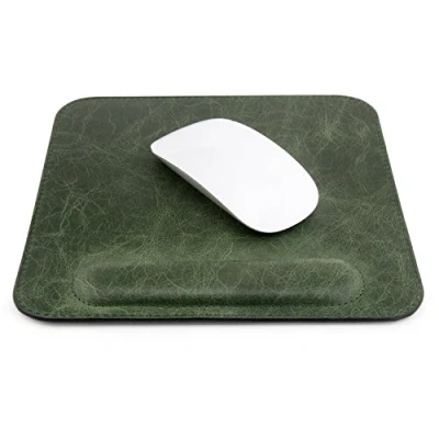 Image of LONDO Genuine Leather Mousepad with Wrist Rest (Green)