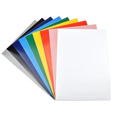 Image of 10 Sheets A4 Colour Craft Cricut Vinyl Mixed Colours Permanent Waterproof Self Adhesive Matte/Glossy Laser Printable Sticky Suitable for Cutting Machines