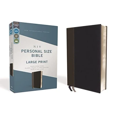 Image of Niv, Personal Size Bible, Large Print, Leathersoft, Black, Red Letter Edition, Comfort Print: New International Version, Black Size, Edition