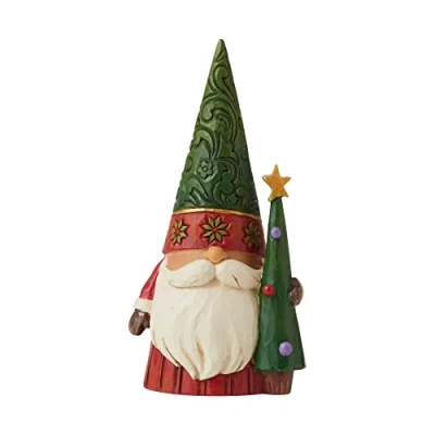 Image of Enesco Jim Shore Heartwood Creek Christmas Gnome with Tree Figurine, 12cm