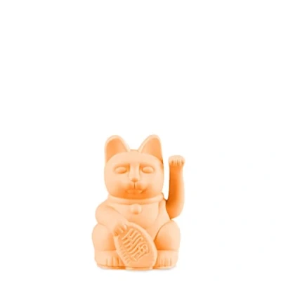 Image of DONKEY Lucky Cat Mini Peach Japanese Charm Waving in Peach, 9.8 cm High
