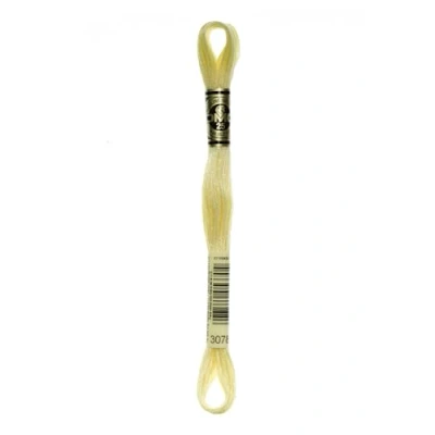 Image of DMC Mouline 117 3078 6 Strand Embroidery Floss Light Gold Yellow 8 m