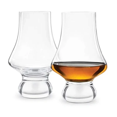 Image of Final Touch Whiskey Tasting Glasses Set of 2 Lead Free Crystal DuraShield Titanium Reinforced Handcrafted (LFG4122)