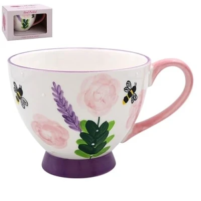 Image of Lesser &amp; Pavey Beautifully Designed Footed Mug Mugs for Tea Coffee with Great British Designs Bees Cups Home, Office or Shops Lynsey Johnstone