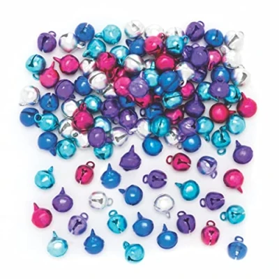 Image of Baker Ross FE721 Small Craft Bells Pack of 120, Assorted Colour Jingle for Arts and Crafts Decorations, Christmas Crafting Supplies Kids