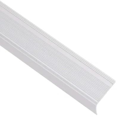 Image of vidaXL Stair Nosings Set L Shaped Aluminum Edges, 15 pcs, 90 cm, Silver, Easy Installation
