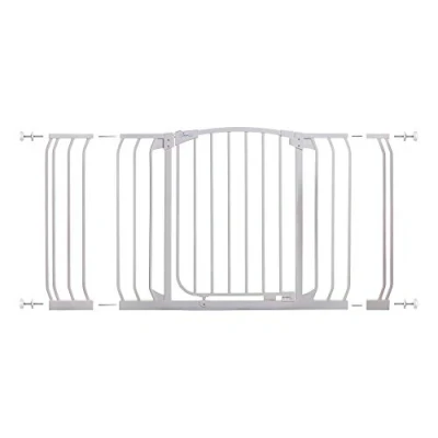 Image of Dreambaby Auto Close Chelsea Extra Wide Safety gate set 1 &amp; 2 extensions (Fits 97.5 cm 133cm) White