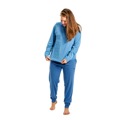 Image of Munich Womens Long Sleeve Pajamas MUDP0301 Blue Size Large