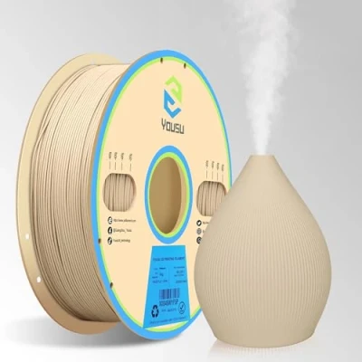 Image of YOUSU Wood PLA Filament 1.75mm,Wood 3D Printing Add More Than 20% Real Fibers,Wood Fits for Most FDM Printers,Light 1 kg(2,2lbs) Spool