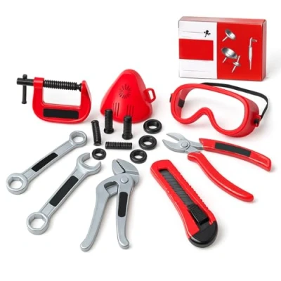 Image of Xwin Sportseries Kids Tool Set Pretend Construction &amp; Workshop Toy Playset for Children Educational Learning Kit Boys Girls Durable Fun Play Toddlers 17pcs Birthday Gift