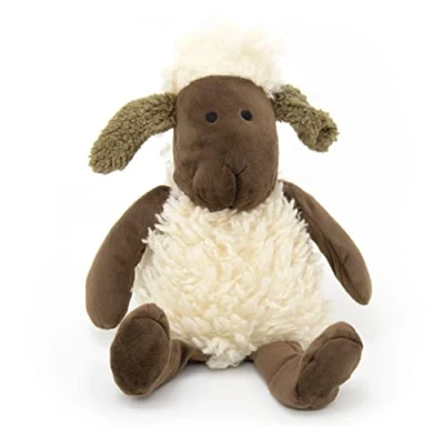Image of Cute Woolly Sheep Fabric Doorstop Novelty Animal Door Stop Brown Ear