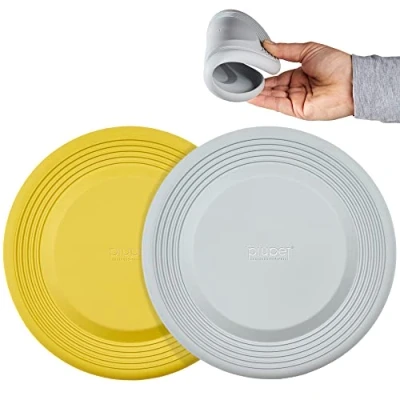 Image of PiuPet® Dog Frisbee I 22cm diameter Set of 2 Toy Disc for Dogs Training Toys indestructible Outdoor Chaser