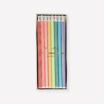 Image of Meri Happy Birthday Candles for Cake (Pack of 16), 2 Sizes Candles, Unscented,