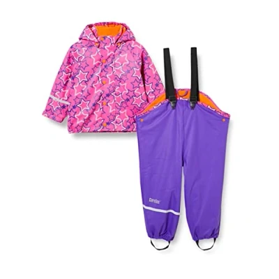 Image of CareTec Baby und Kinder Regenjacke Regenhose mit Fleece Futter im Set, Purple (633), 80