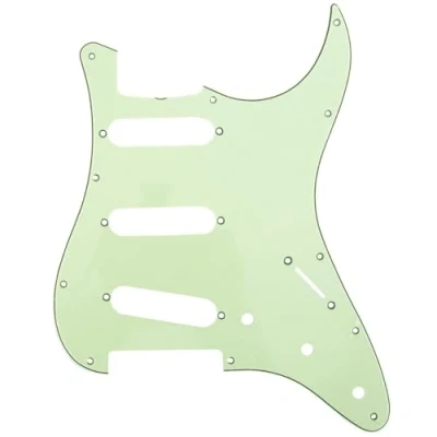 Image of Musiclily Pro 11 Hole 62 Strat SSS Guitar Pickguard for MIJ JPN Japan Stratocaster,3Ply Mint Green