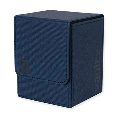 Image of Vault X Trading Card Toploading Deck Box, 80+ sleeved cards, Premium Exo Tec Material, Holder Storage Detachable Magnetic Lid, for MTG Commander, TCG (Blue)