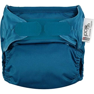 Image of Close Pop in Single Eco Friendly Reusable Cloth Nappies Birth to Potty Nappy Bamboo Peacock Colour New Gen V2
