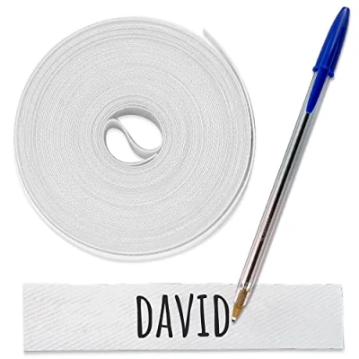 Image of 1 Roll of Cloth Tape 3 Metres x cm. Label Fusible to Write with Boli. Includes Pen. (White)