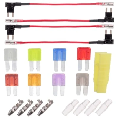 Image of BOJACK 4 pcs 12V Micro2 Add a Circuit fuse Tap flat with 8 pieces (2A / 3A 5A 7.5A 10A 15A 20A 25A)