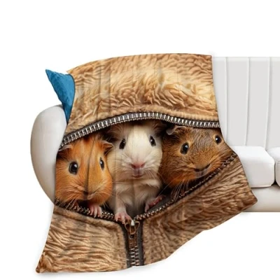 Image of Guinea Pig Blanket Cute Throw Blankets Cozy Fleece Flannel Plush Bedding Stuff Gifts for Men Women Boys Girls Teens Adults Couch Sofa Bed Decor 40&quot;X50&quot;