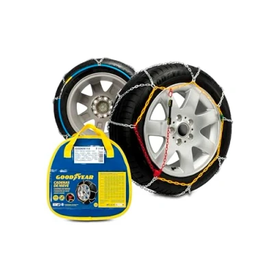 Image of Goodyear Set of 2 x 9 mm Metallic Car Snow Chains Size 110 with Automatic Tensioner