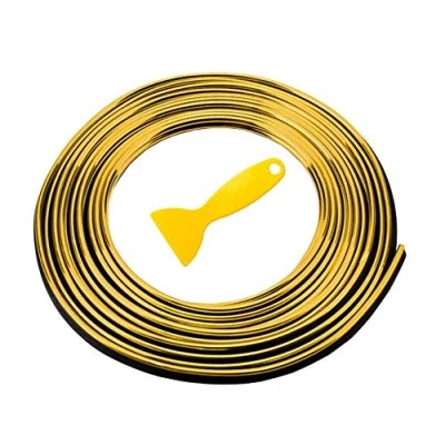 Image of ETOPARS 5M 16.4ft Car Trim Interior Strips Gold Automotive Gap Fillers Moulding Line Decorative Filler Flexible Edge Strip Dashboard