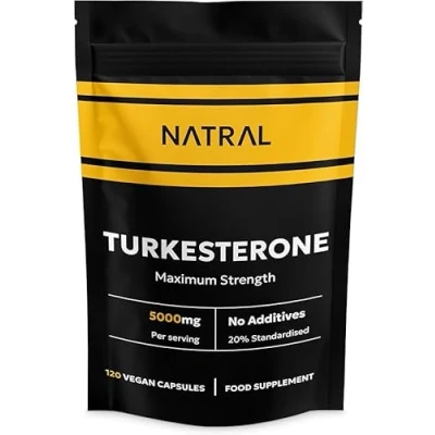 Image of Turkesterone Supplement 5000mg 120 Caps High Strength Standardized to 20% Ajuga Turkestanica Extract for Muscle and Pure No Additives Or Filler