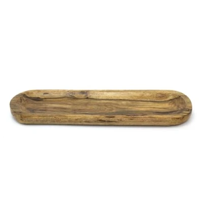 Image of Carousel Home Mango Wood Serving Dish Plate Platter Oval Hand Crafted Rectangle Graze Board Snack Wooden Sharing Food For Appetisers 38cm