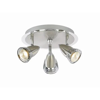 Image of Elara 3 Light Bathroom Spotlight Satin Nickel IP44