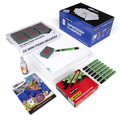 Image of Show Me A4 Supertough Plain Drywipe Board 107 Piece Classpack