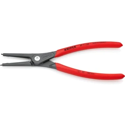 Image of Knipex Precision Circlip Pliers for external circlips on shafts grey atramentized, with non slip plastic coating 305 mm 49 21 A41