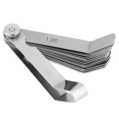 Image of Feeler Gauge, Stainless Steel Curved Gauge Ruler Welding Inspection Tool 0.05 1.00mm Measure Measuring