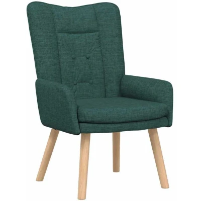 Image of Relaxing Chair Dark Green Fabric Vidaxl