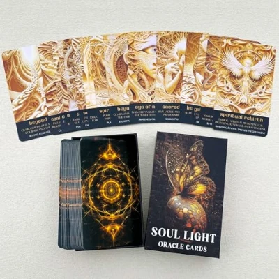 Image of GZXINKE Soul Light Oracle Cards, Cards for Beginners, Cosmic Guidance Deck, Spiritual to Explore Wisdom and Intuitive Insights