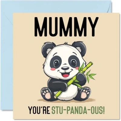 Image of Birthday Cards for Mummy Stu Panda ous Funny Happy Card from Son Daughter, Mother’s Day Mother, 145mm x Joke Greeting Women Her