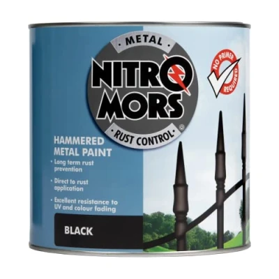 Image of Nitromors Anti Rust Hammered Finish Metal Paint, No Primer Required, Black, 2.5 L