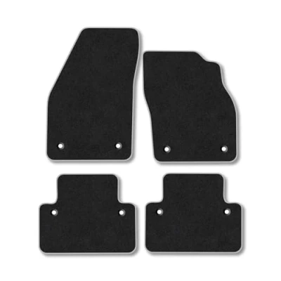 Image of Car Mats Compatible with Volvo V50 (2004 2012) [Manual] Tailored Fit Grey Carpet Floor Set Accessory Custom 4 Pieces Anti Slip Backing &amp; Binding Trim Edge