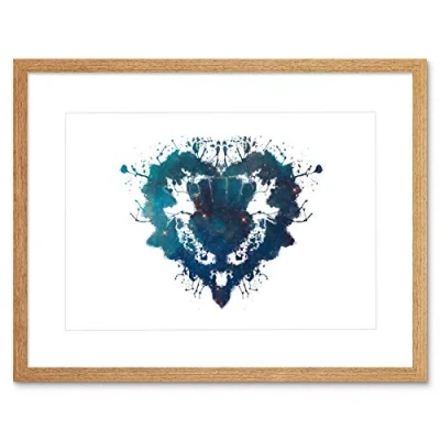 Image of Wee Blue Coo Graphic Ink Splat Thistle Heart Framed Picture Art Wall Print
