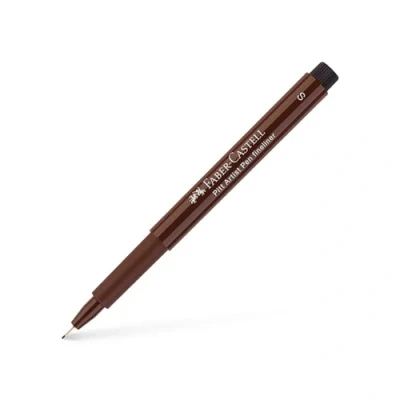 Image of Faber Castell Art &amp; Graphic Pitt Artist Pen Fineliner India Ink Pen, Dark Sepia, For Art, Craft, Drawing, Sketching, Home, School, University, Colouring
