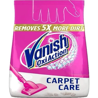 Image of Vanish Gold Oxi Action Upholstery &amp; Carpet Cleaner, Stain Remover Powder for Large Area Cleaning, 650g Removes 3X More Dirt Pet Hair vs Vacuuming Alone Neutralises Odours Deep Cleans