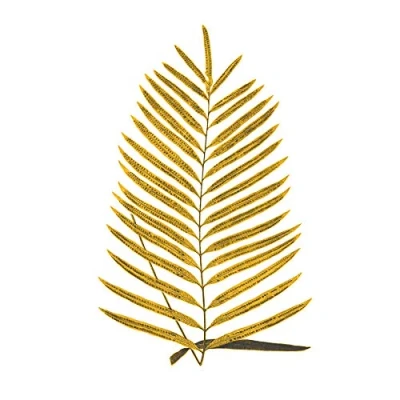 Image of Wee Blue Coo Botanics Gold And Grey Fern Art Print Poster Wall Decor