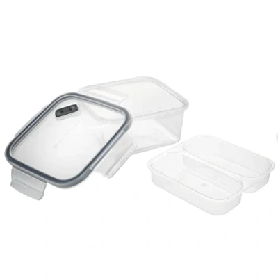 Image of MasterClass Recycled Eco Snap Food Storage Container with Removable Divider, 800 ml, Card Insert