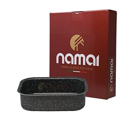 Image of NAMAI Small Casserole Dish 18 cm x 25 Lasagne Dishwasher Safe Made in Italy Aluminium