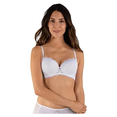 Image of NATURANA Women&#039;s Padded Underwired Bra Light LACE 7112 White 34A