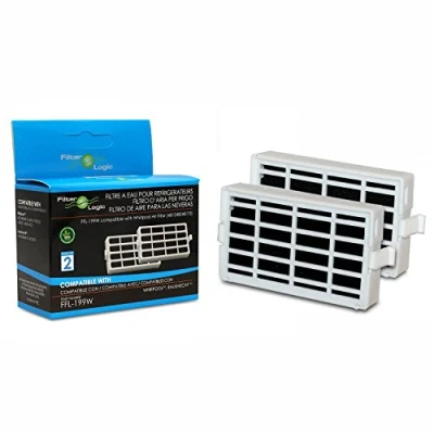 Image of Pack of 2 Filterlogic FFL199W Air &amp; Odour Antibacterial Filters Compatible with Microban Whirlpool Fridge 481248048172 / Bauknecht