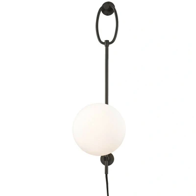 Image of Gina 1 Light Wall Sconce With Plug Old Bronze, Glass