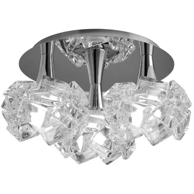 Image of Artic Flush Ceiling 3 Light E27 Round Large, Polished Chrome